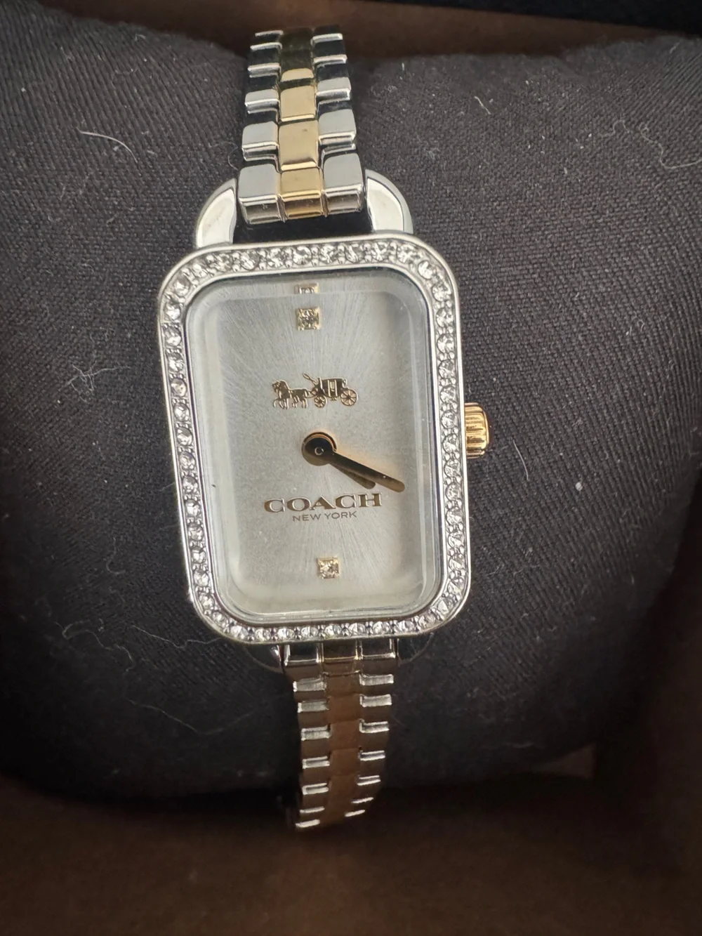 COACH Two-Tone Crystal Bezel Women's Bracelet Watch - Silver & Gold